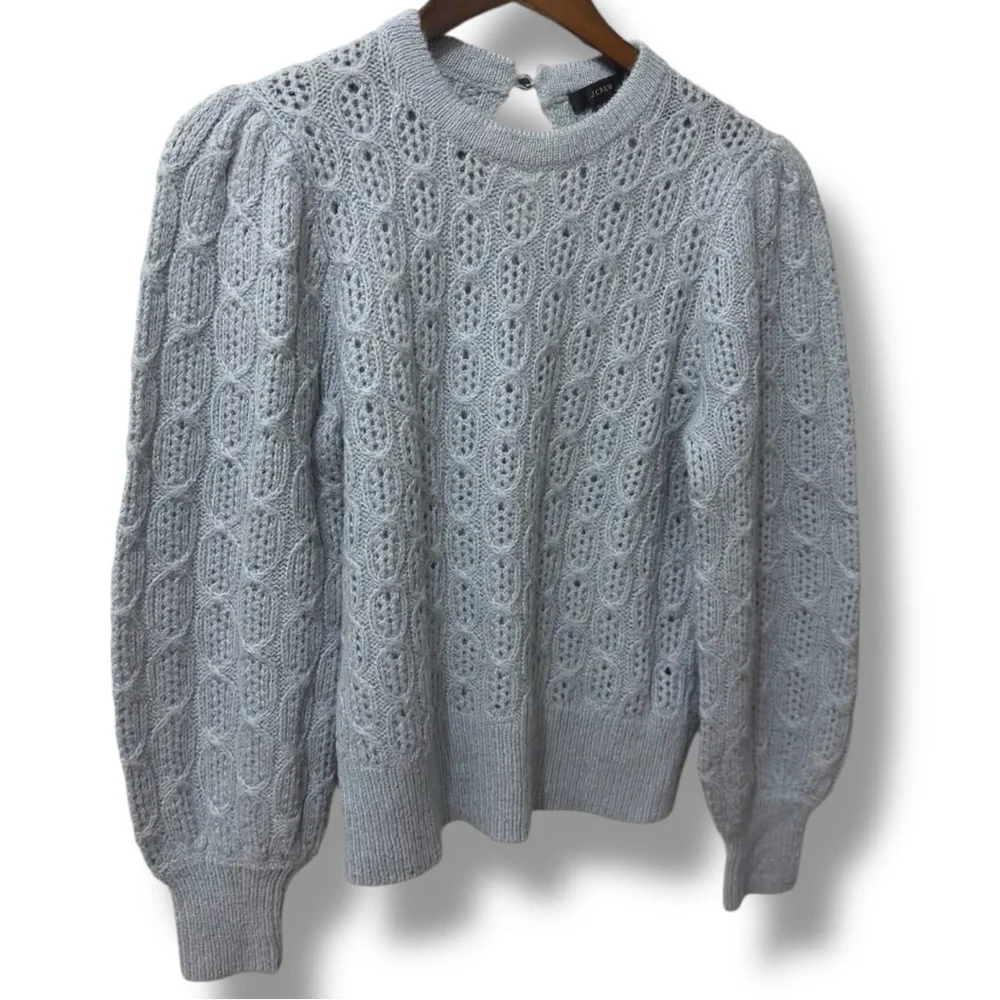 J.Crew | NWOT Light Blue Alpaca Wool Blend Cable Knit Sweater (Size S)